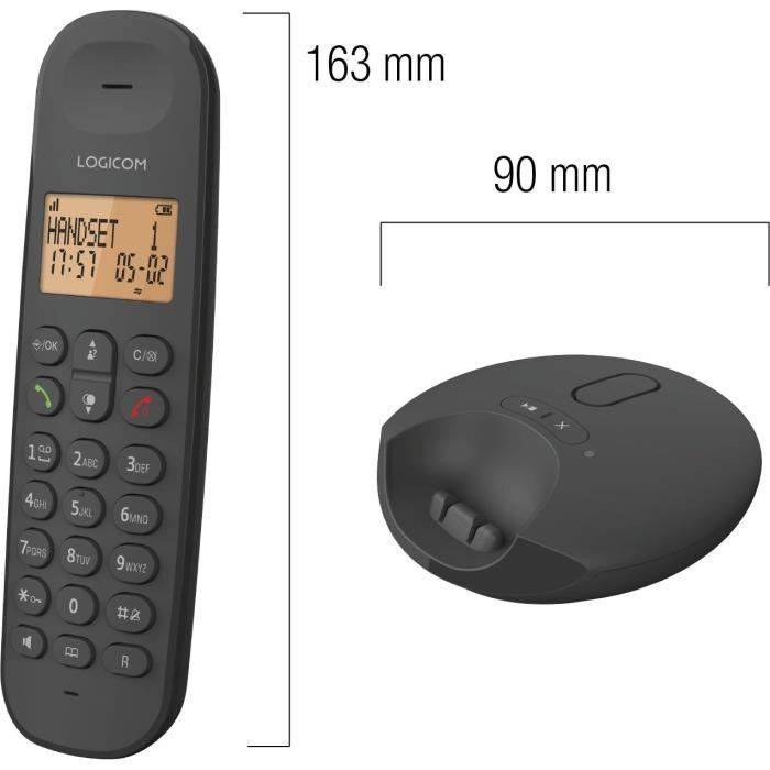 LOGICOM DECT ILOA 155T SOLO Draadloze Vaste Telefoon - Zwart - Met Antwoordapparaat-2