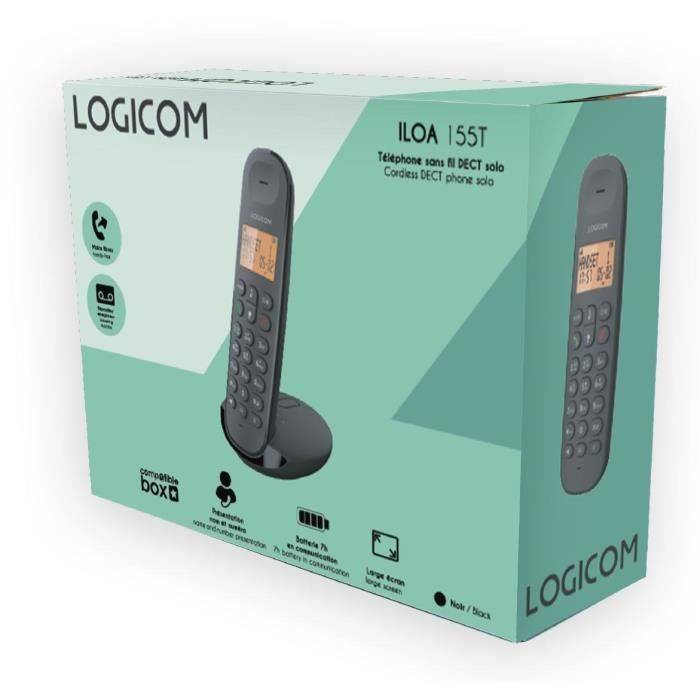 LOGICOM DECT ILOA 155T SOLO Draadloze Vaste Telefoon - Zwart - Met Antwoordapparaat-4