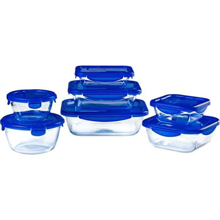 PYREX Set van 7 Glazen Opbergdozen met Luchtdichte Deksel - Cook & Go-0