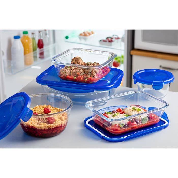 PYREX Set van 7 Glazen Opbergdozen met Luchtdichte Deksel - Cook & Go-2