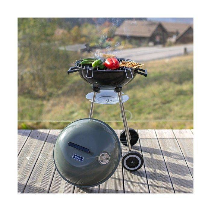 LIVOO Houtskoolbarbecue - DOC172K - 41 cm Kookoppervlak - Chroom Geplateerd Staal Grill-1