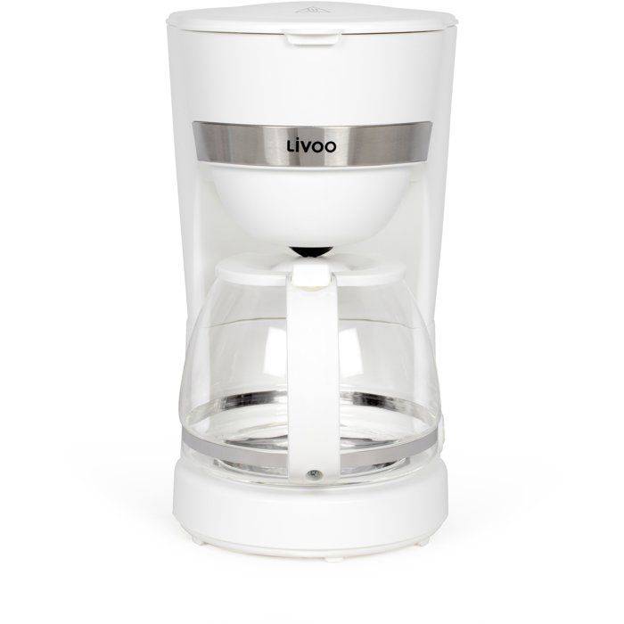 LIVOO Elektrisch Koffiezetapparaat, 750 W, 1,25 L, 10-12 Kopjes, Wit, DOD200W-2