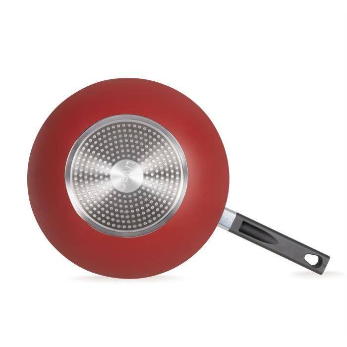 LIVOO Wok - MEP156R - 32 cm - Antiaanbaklaag, PFOA en PFOS Vrij - Siliconen Handvat - Geschikt voor Alle Kookplaten, Inc-1