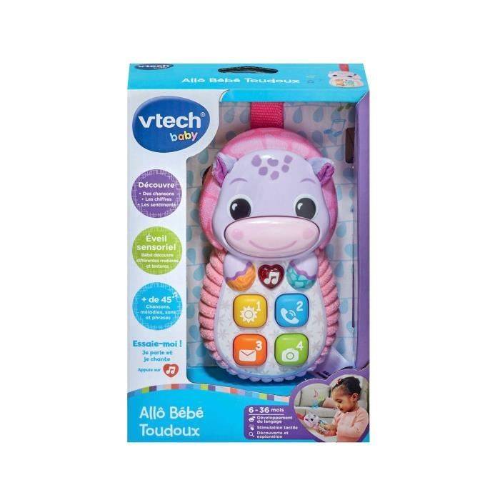 VTECH-ALLO BABY TOUDOUX Roze Interactieve Telefoon, 6-36 Maanden-1
