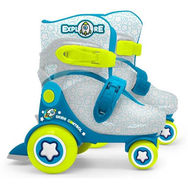 STAMP Verstelbare Skates - Maat 23-26 - Blauw - 4 Wielen