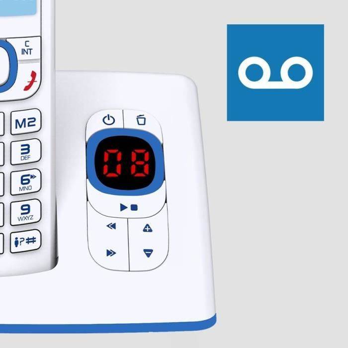 ALCATEL F530 Voice Draadloze Telefoon - Antwoordapparaat, Belblokkering, Handsfree, Wit/Blauw-2