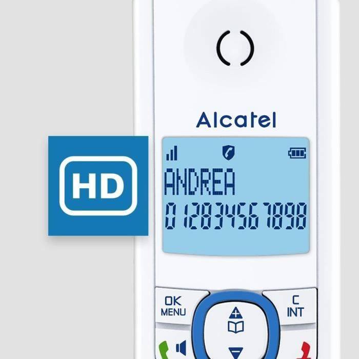 ALCATEL F530 Voice Draadloze Telefoon - Antwoordapparaat, Belblokkering, Handsfree, Wit/Blauw-3