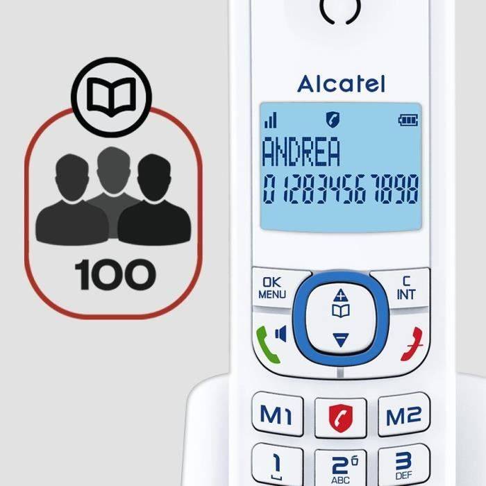 ALCATEL F530 Voice Draadloze Telefoon - Antwoordapparaat, Belblokkering, Handsfree, Wit/Blauw-4