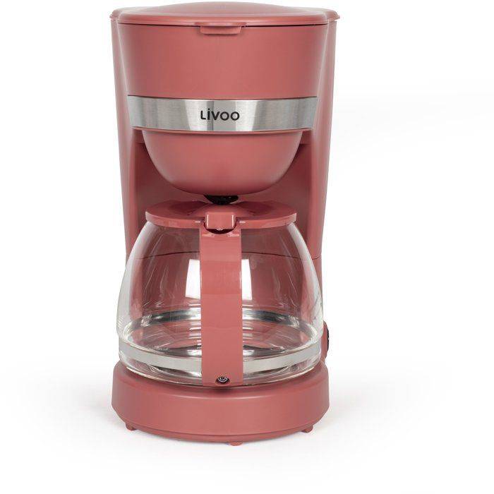 LIVOO Elektrisch Koffiezetapparaat, 750 W, 1,25 L, 10-12 Kopjes, Chili Rood, DOD200RC-0