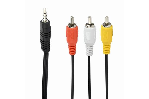 Gembird 3,5 mm 4-pins jack naar RCA x 3 (phono) stekker