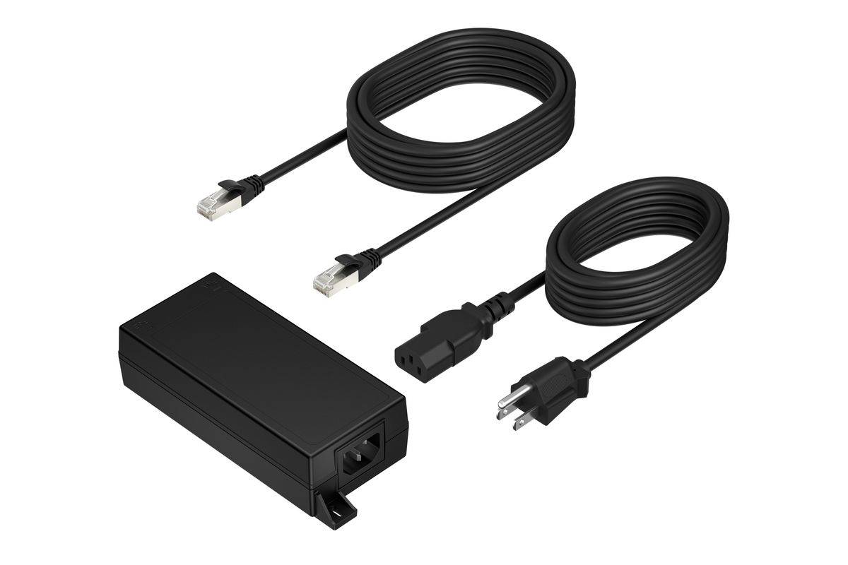 HP Poly PoE++ 65W 2.5G-adapter met 3,66 m CAT6A-kabel en netsnoer (zwart)-0