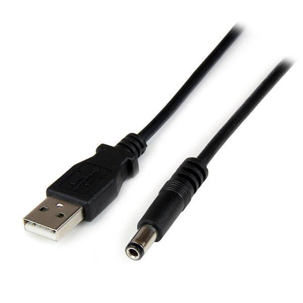 StarTech.com 1 meter USB naar Type N Barrel 5V DC voedingskabel - USB A naar 5,5 mm DC - 1 meter USB naar 5,5 mm DC ste-5