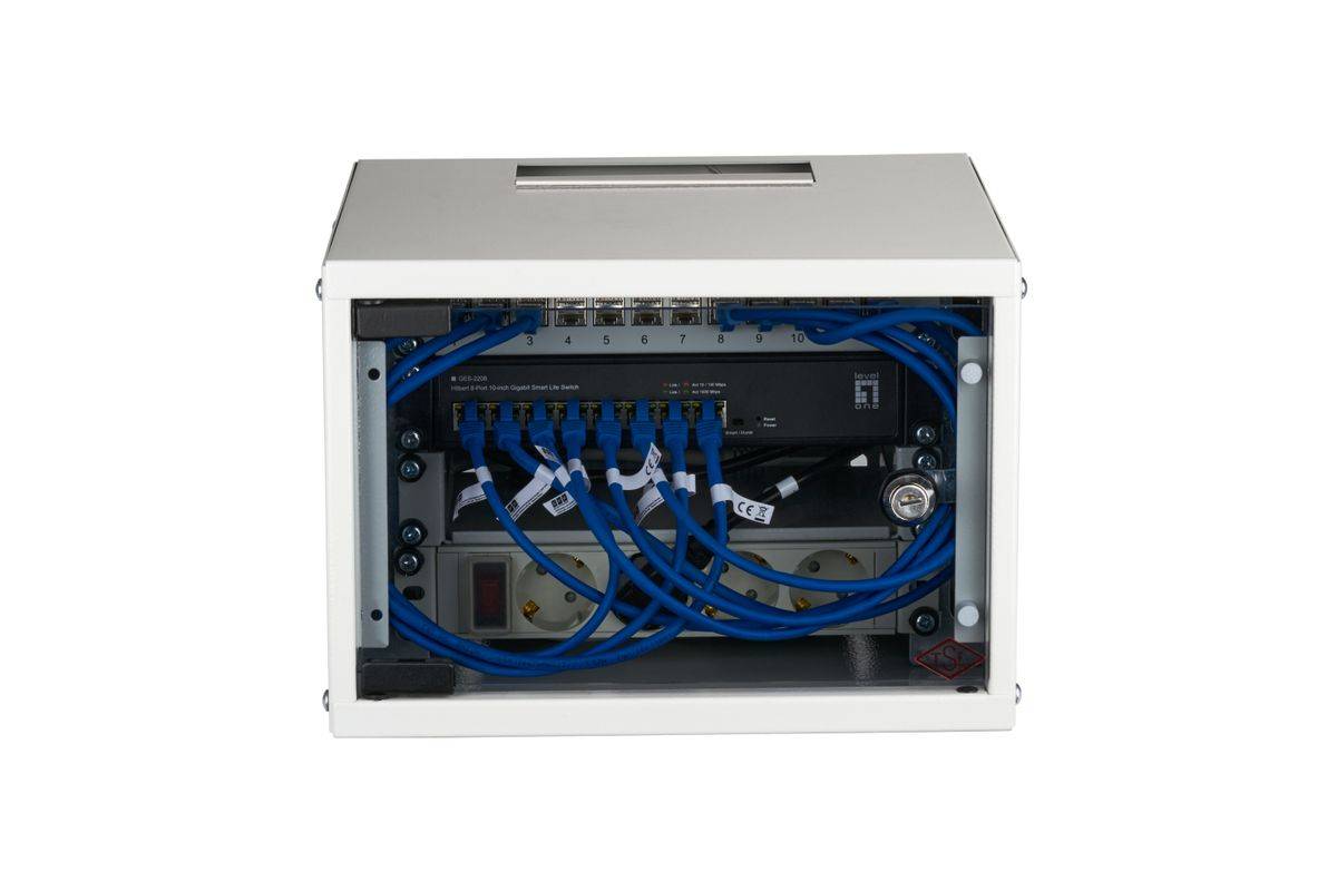 EFB 10" wandbehuizing, 4U, 300 mm diep, uit één stuk, RAL7035-2