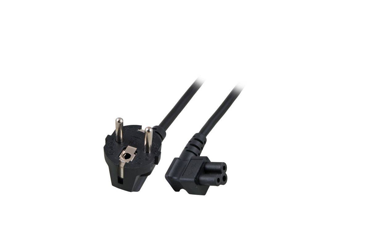 EFB-voedingskabel, beschermingscontact 90°-C5 90°, zwart, 3,0 m, 3x0,75 mm-0