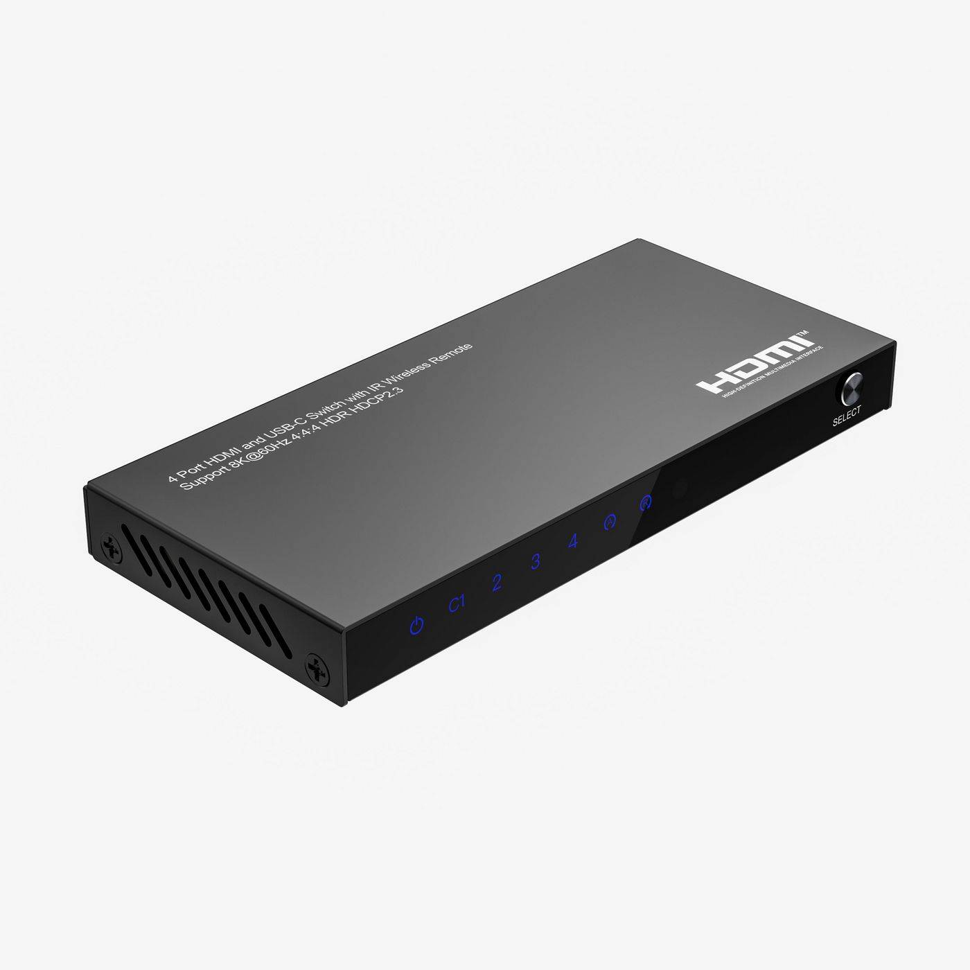 MicroConnect 8K@60Hz USB-C en HDMI Switch 4x1, HDCP 2.3, met afstandsbediening-1