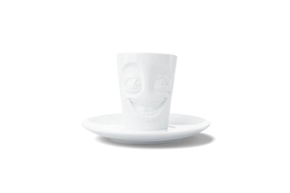 FIFTYEIGHT Espressomok met handvat 80 ml - Grappig wit-1