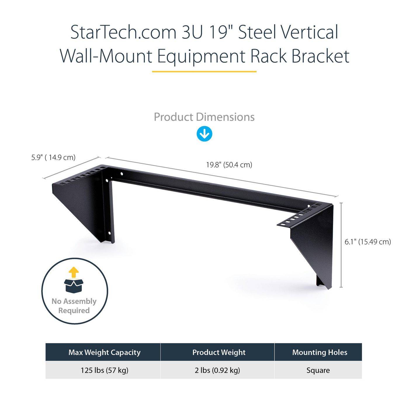 Symboolafbeelding voor StarTech.com 3U 19" verticale wandmontage rackbeugel, wandmontage patchpaneelbeugel voor data-/AV-/IT-/computerapparatuu