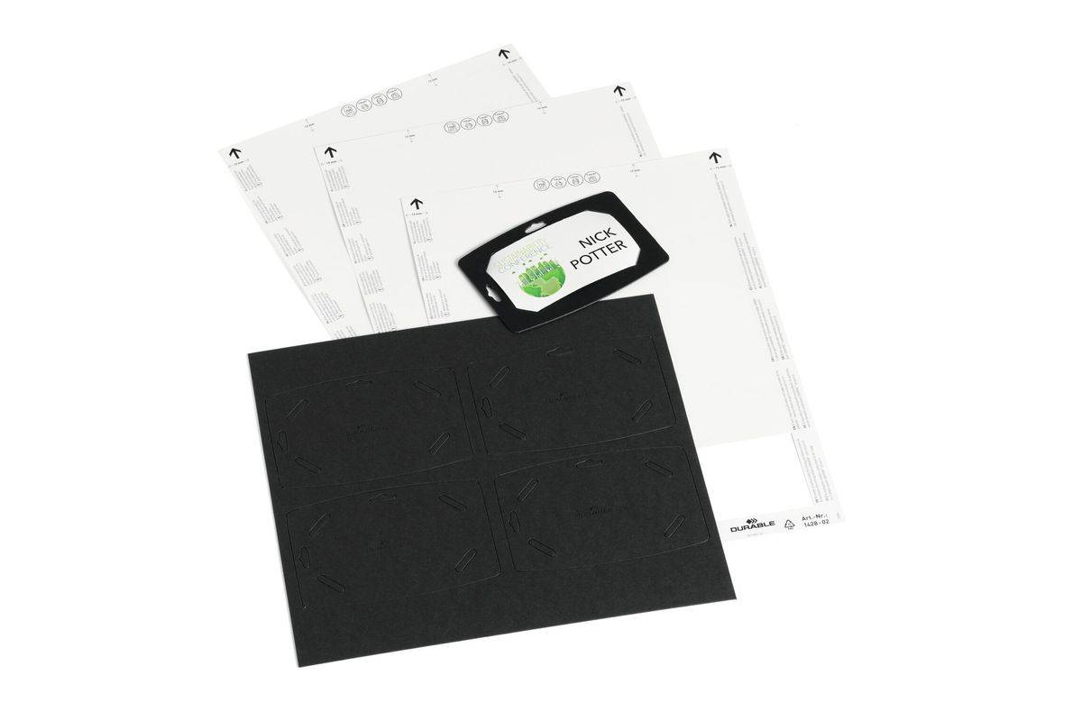 Duurzame naamplaatjes 54x90mm van gerecycled papier, 20 stuks, zwart-1