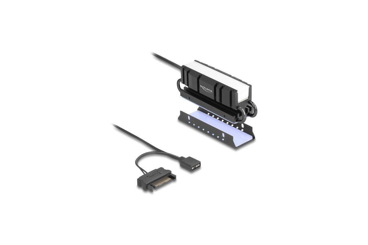 Delock M.2 Heat sink for SSD 2280 with RGB LED illumination-0