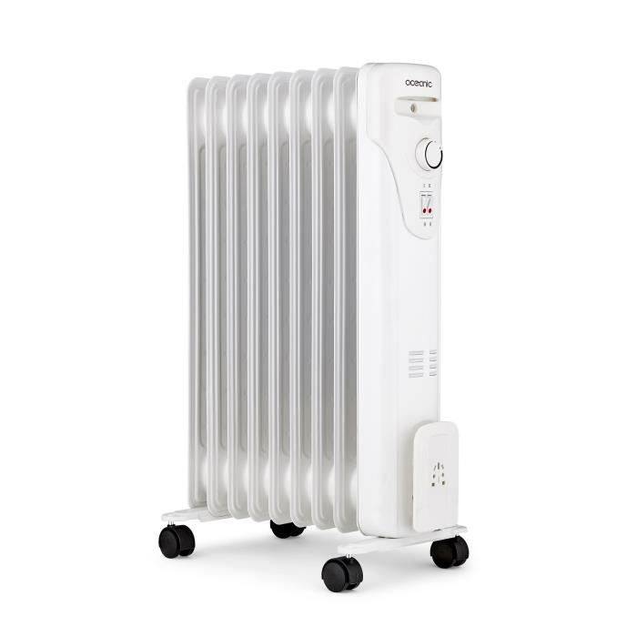 OCEANIC Elektrische Oliegevulde Radiator - 2000 Watt - 3 Vermogeninstellingen - 9 Elementen - Draagbaar - Wit-0