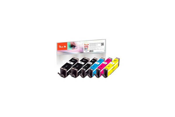 Peach 0F319856 inktcartridge, 6 stuks. Compatibel met zwart, magenta, geel en cyaan.