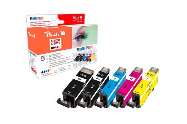 Peach 314991 inktcartridge 5 stuk(s) Compatibel Hoog (XL) rendement Zwart, Cyaan, Magenta, Geel