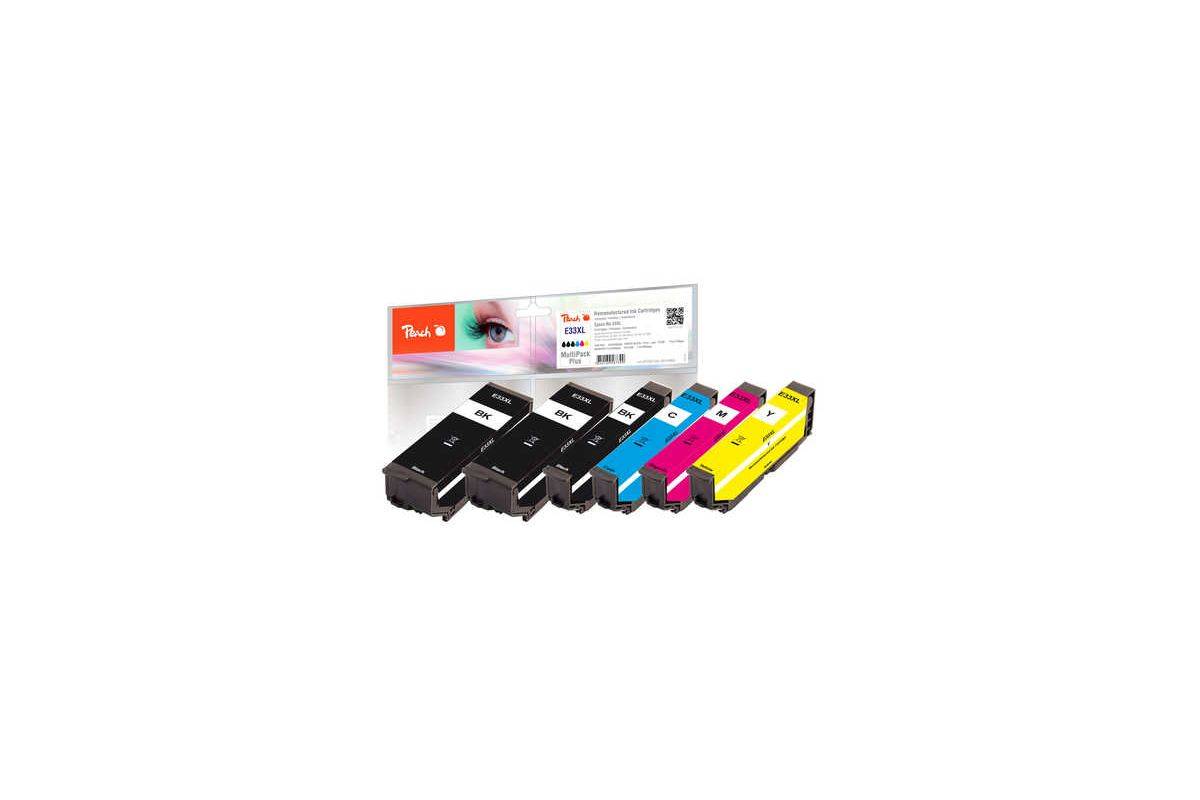 Peach 319804 inktcartridge, 6 stuks. Compatibel met zwart, cyaan, magenta, fotozwart en geel.-0