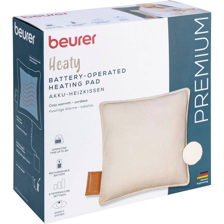 Beurer HK 78 Heaty Parelmoer accu-warmtekussen bank 45x45cm-1