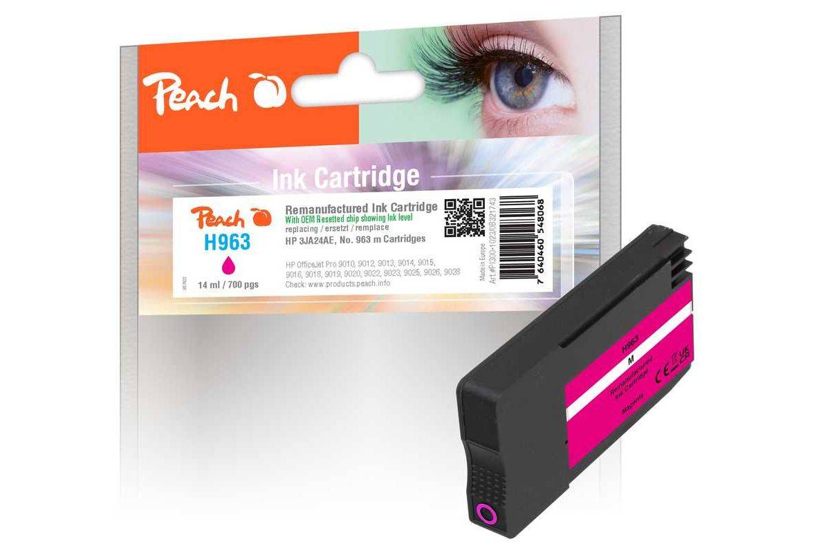 Perzikkleurige cartridge HP nr. 963 3JA24AE magenta OEM gereset inktniveau gereviseerd-0