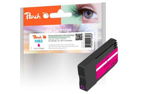 Perzikkleurige cartridge HP nr. 963 3JA24AE magenta OEM gereset inktniveau gereviseerd