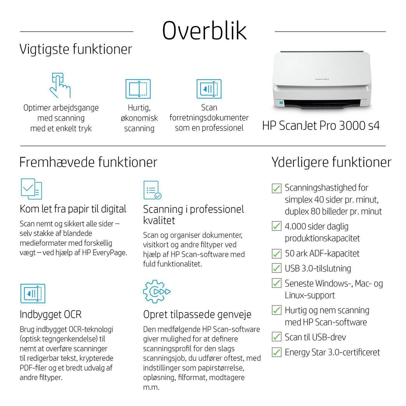 Symboolafbeelding voor HP ScanJet Pro 3000 s4 Sheet-feed Scanner