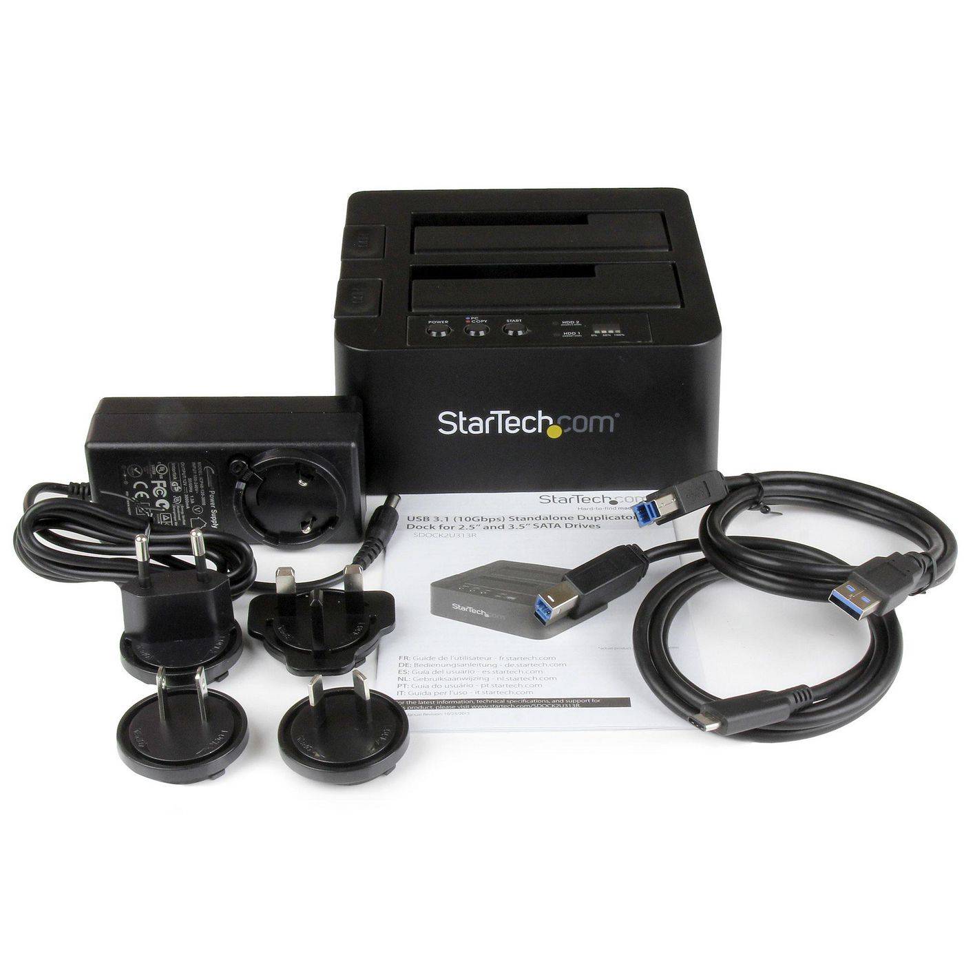 Symboolafbeelding voor StarTech.com Standalone Hard Drive Duplicator, Externe Dual Bay HDD/SSD Cloner/Copier, USB 3.1 (10Gbps) naar SATA III HD