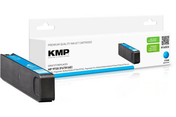 KMP cartridge HP 973X (F6T81AE) cyaan 7000 S. Hybride chip bijgevuld
