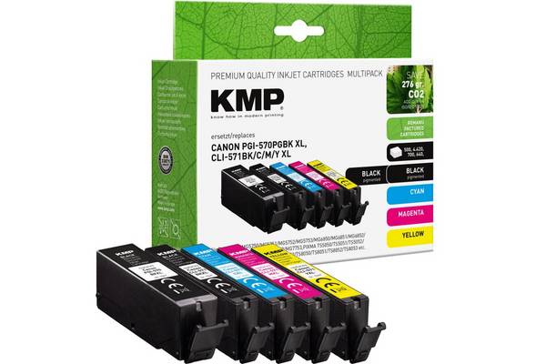 KMP 1567,4005 inktcartridge, 5 stuks. Compatibel met zwart, cyaan, magenta en geel.