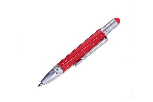 TROIKA Multitasking Balpen LILIPUT TOOL PEN rood