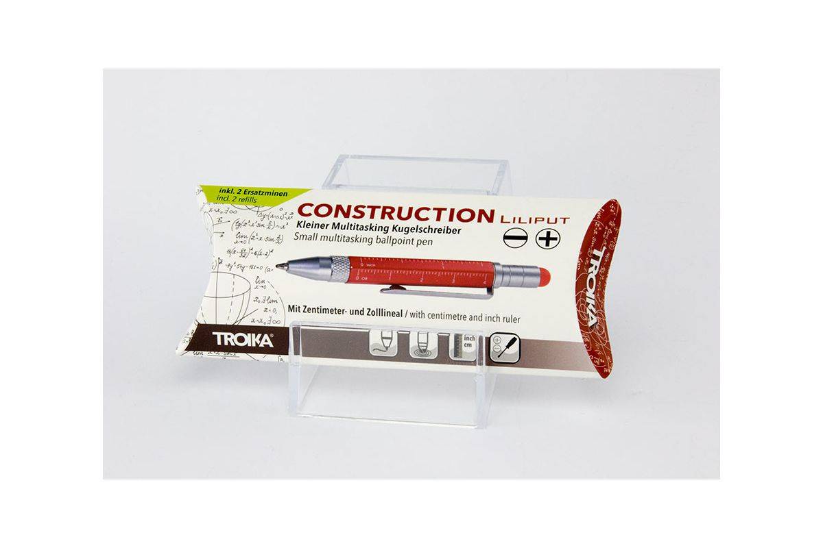 TROIKA Multitasking Balpen LILIPUT TOOL PEN rood-1
