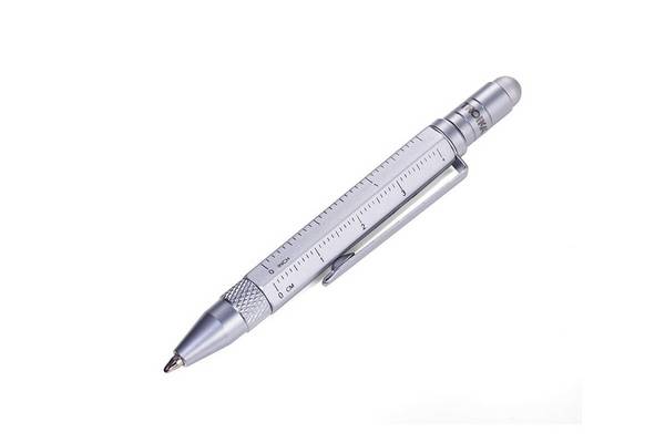 TROIKA Multitasking Balpen LILIPUT TOOL PEN Zilver