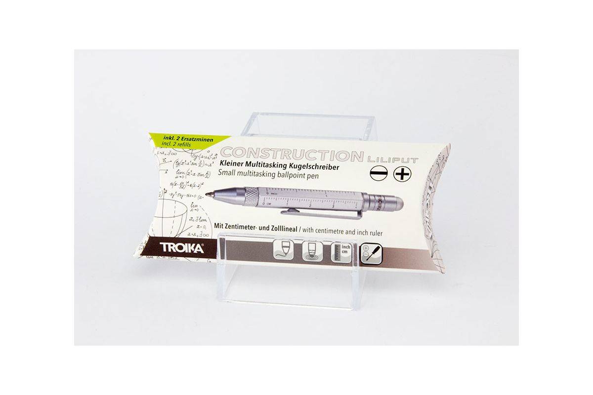 TROIKA Multitasking Balpen LILIPUT TOOL PEN Zilver-1
