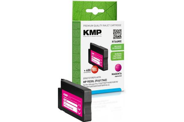 KMP cartridge HP 953XL (F6U17AE) magenta 2000 S. Hybride chip bijgevuld