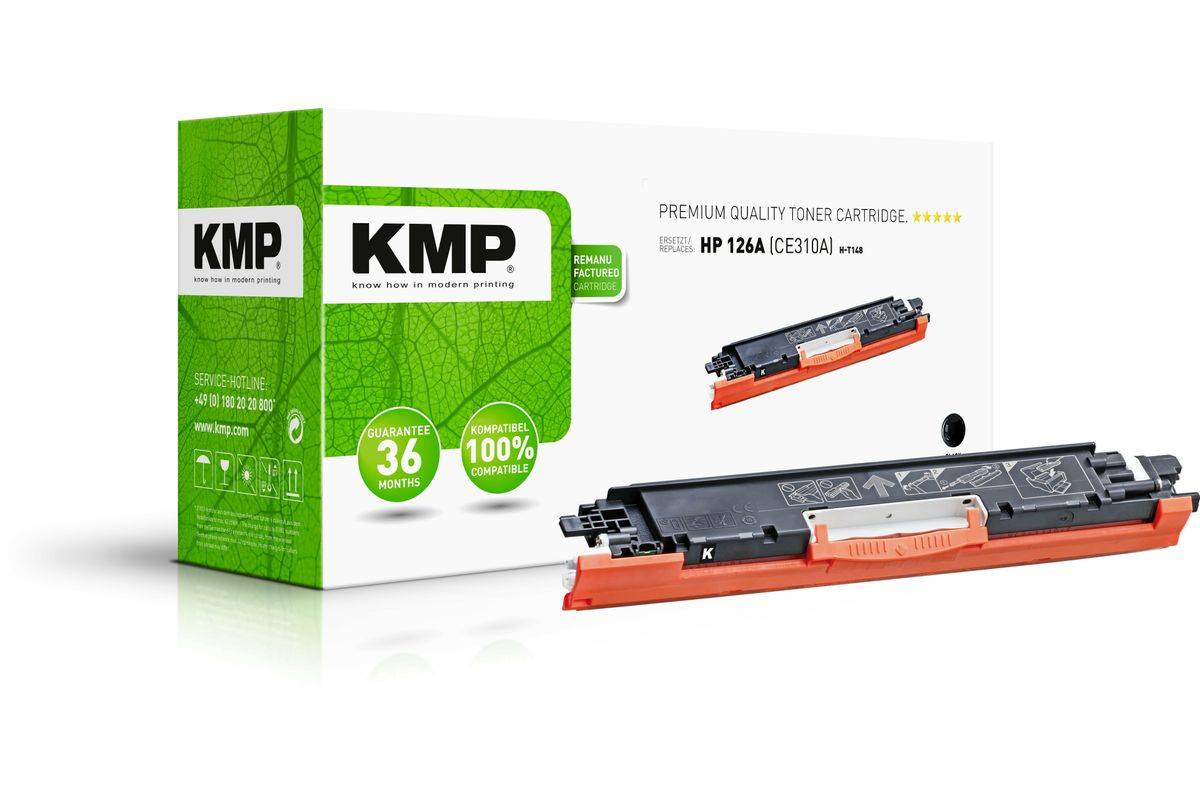 KMP Toner HP CE310A zwart 1200 S. H-T148 gereviseerd-0