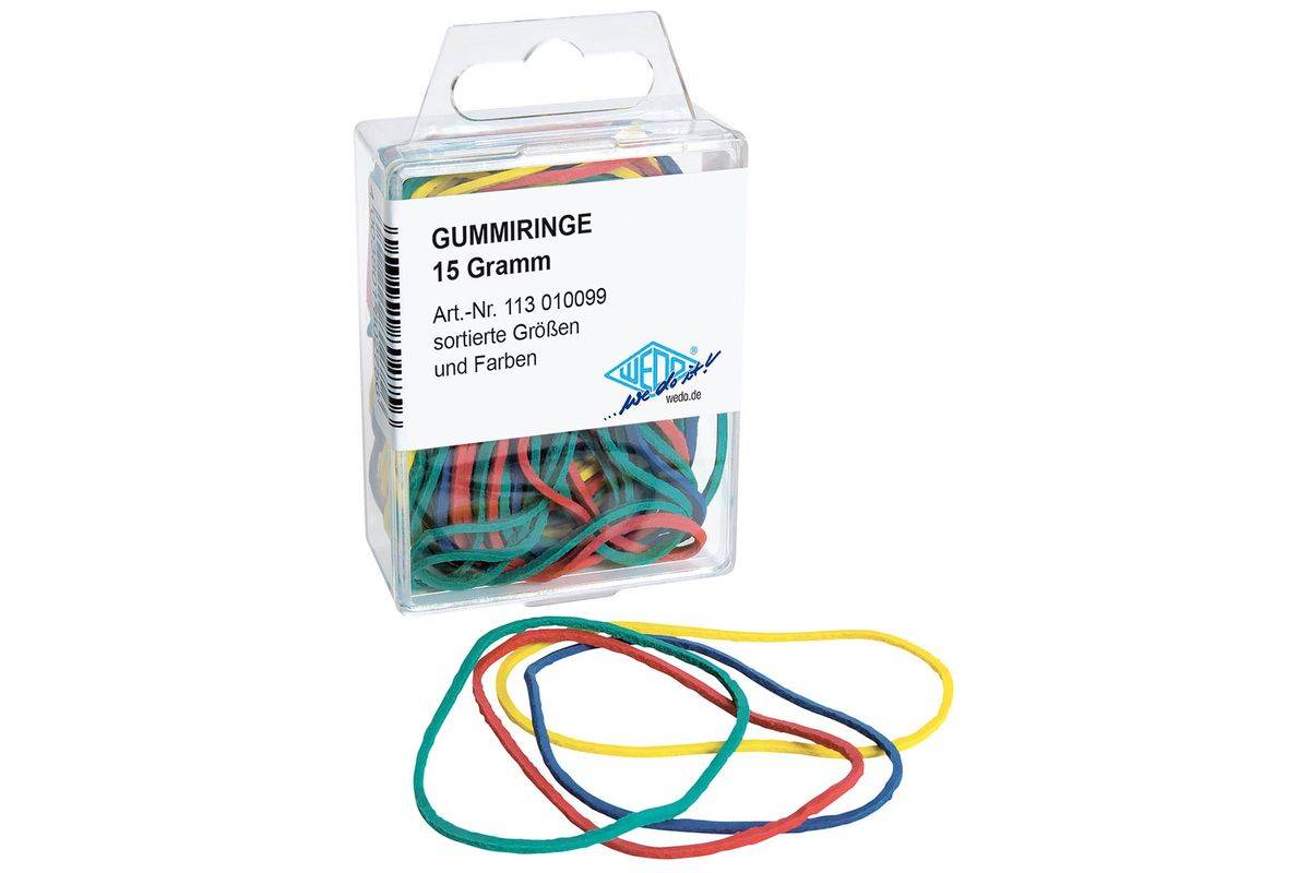 WEDO rubberen ringen, gesorteerd op kleur en maat, in een zelfbedieningsbak, 5 stuks.-1