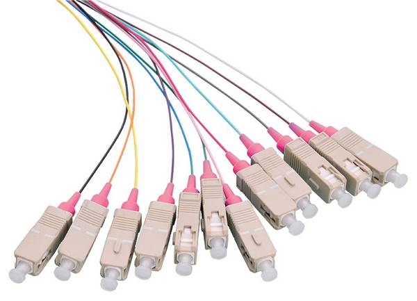 LOGON PROFESSIONELE FIBER PIGTAIL SET 12x SC OM4 2M GEKLEURDE VIOLETTE CONNECTOR