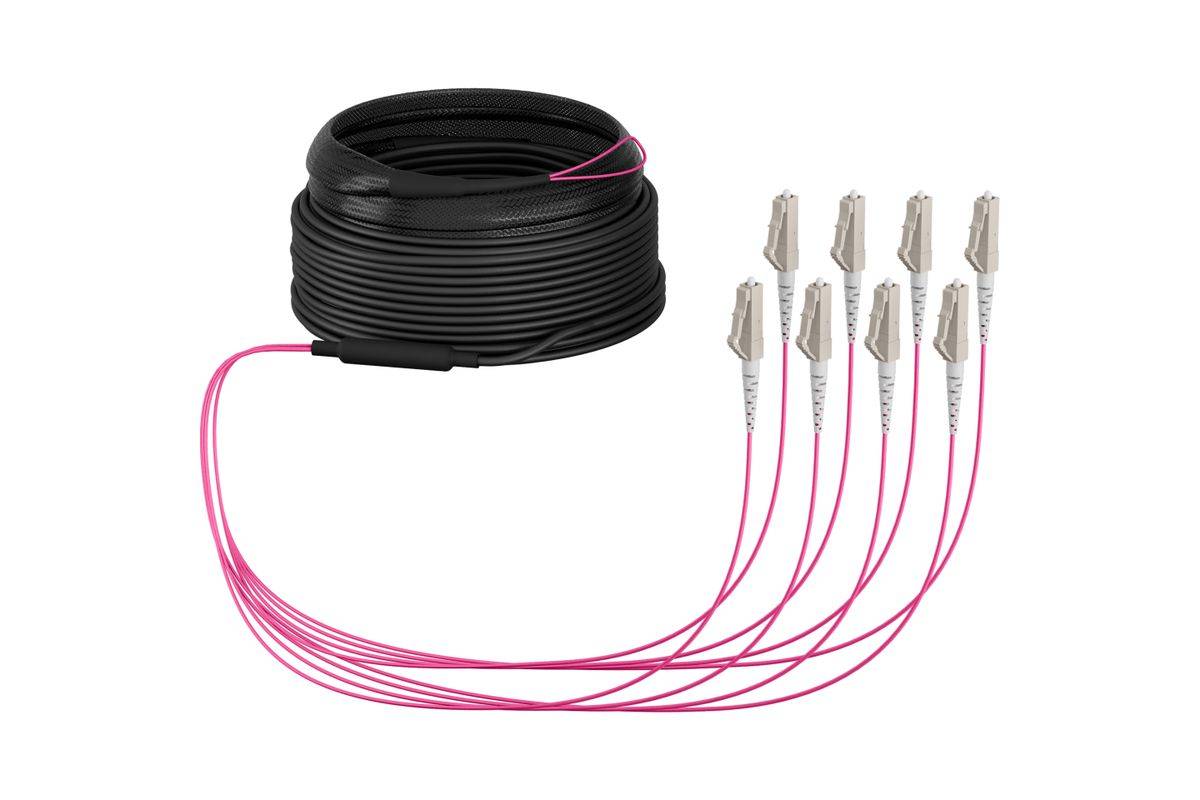 EFB Elektronik O8322S40OM4 InfiniBand- en glasvezelkabel 40 m 8x LC U-DQ(ZN) BH beige, zwart, magenta-0