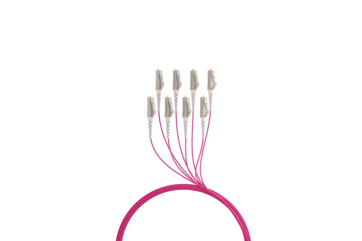 EFB Elektronik O8322S40OM4 InfiniBand- en glasvezelkabel 40 m 8x LC U-DQ(ZN) BH beige, zwart, magenta-1