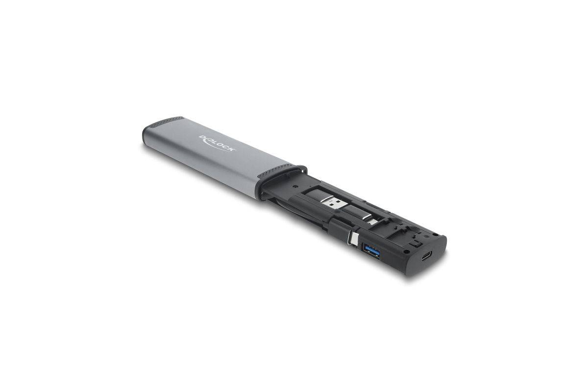 Delock USB 5 Gbps Card Reader with SD and Micro SD slot and Memory card storage compartments-1