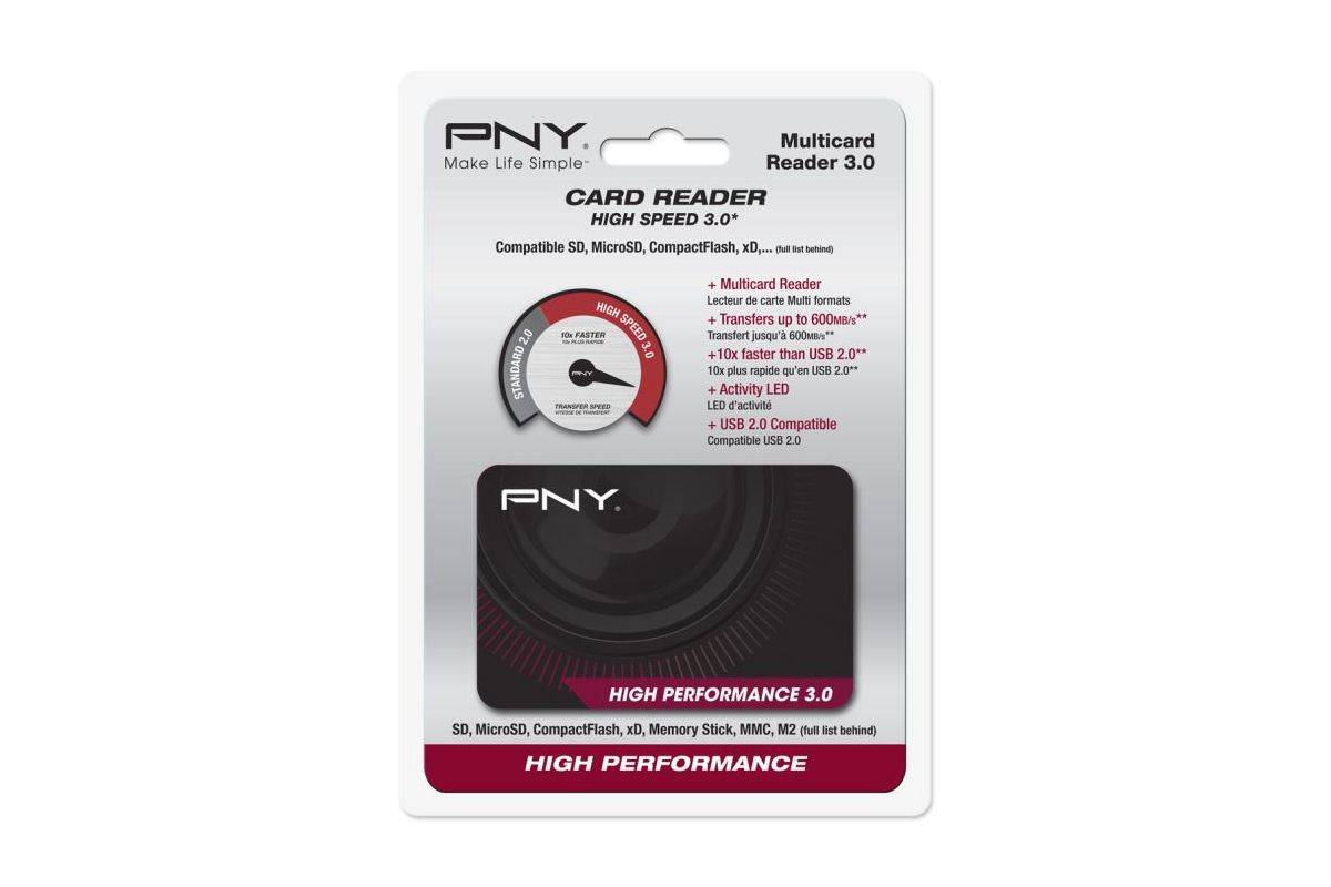 PNY High Performance Reader 3.0 heugenkaartlezer USB 3.2 Gen 1 (3.1 Gen 1) Zwart-0