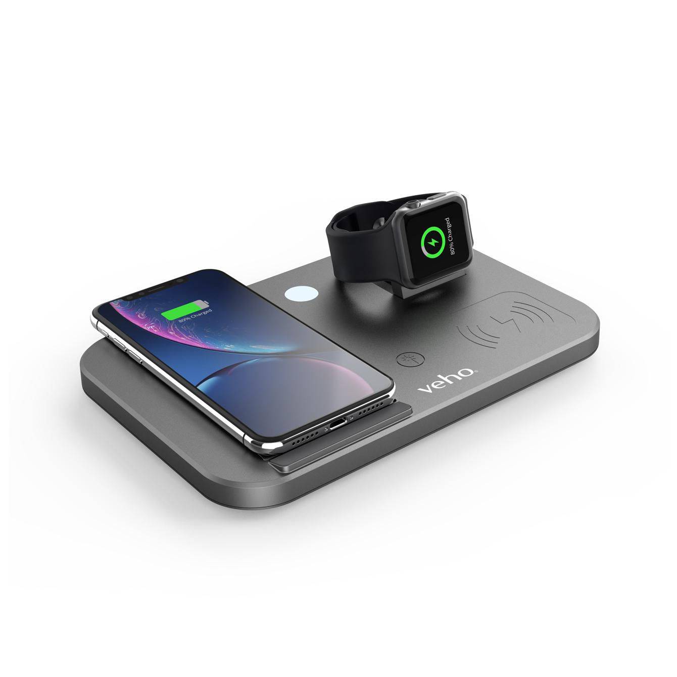Symboolafbeelding voor Het Veho DS-7 Qi draadloos universeel multi-laadstation heeft een compact, opvouwbaar ontwerp.