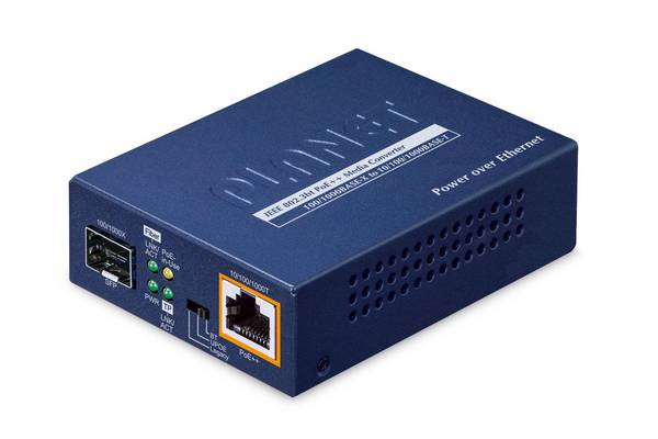 PLANET 1-poorts 100/1000X SFP naar netwerkmedia-converter 1000 Mbit/s Blauw