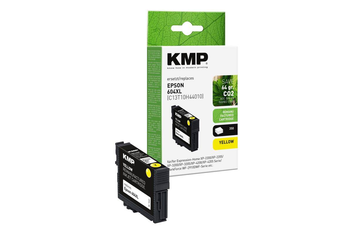 KMP cartridge Epson 604XL (T10H4) geel 350 S. 5ml gereviseerd-0