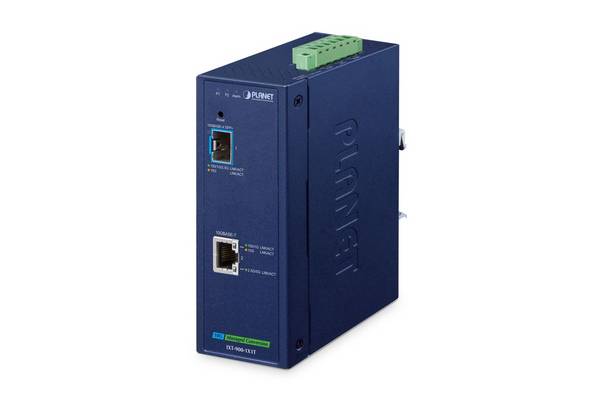 PLANET IP40 Industriële 1-poorts netwerkmediaconverter 10000 Mbit/s Blauw